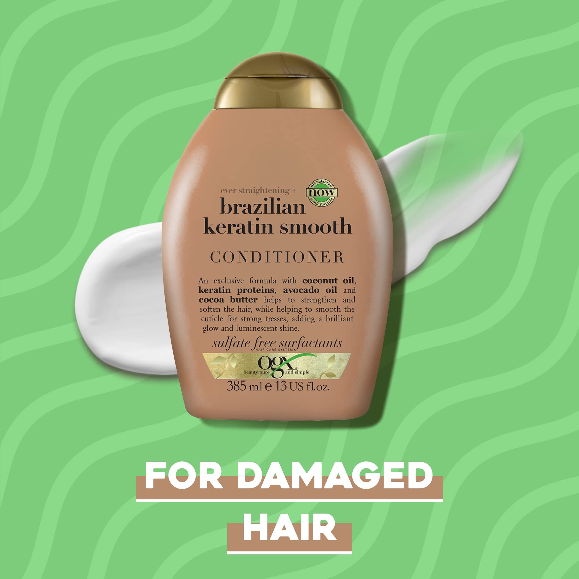 Ogx Conditioner Brazilian Keratin Therapy 13 Ounce (384ml) (3 Pack)